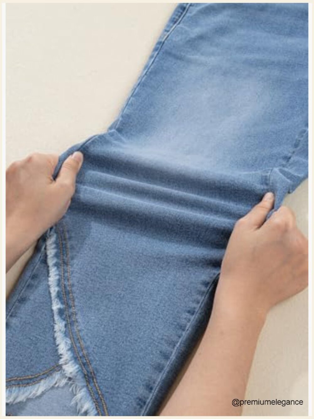 High Waisted Stretchy Cropped Skinny Jeans - Capri Pants with Pockets - Picture 5 of 7